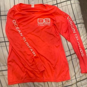 ocean surfari hot pink v neck long sleeve size womens small